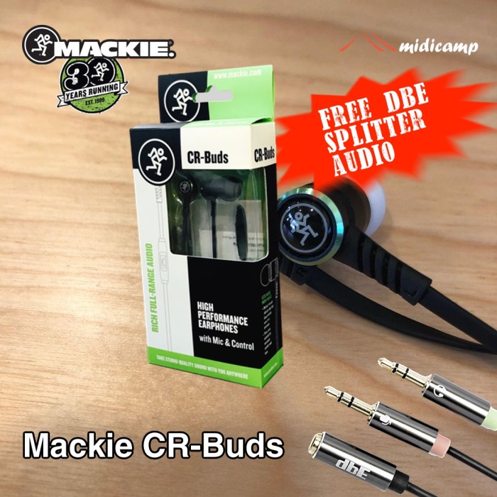 Headset & Mic Mackie CR-Buds utk dengar musik podcast & streaming