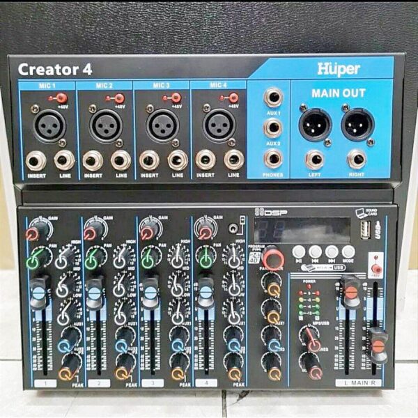 Mixer Audio Huper Creator 4 USB Bluetooth Recording Live Streaming Multi Effect - Image 4