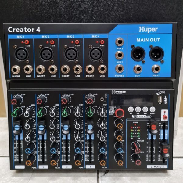 Mixer Audio Huper Creator 4 USB Bluetooth Recording Live Streaming Multi Effect - Image 5
