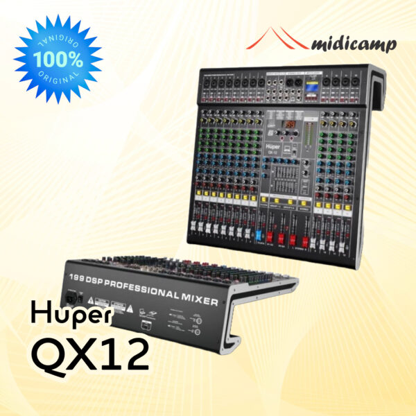Mixer Audio Huper QX12 – 12 Channel Bluetooth USB MP3 Original | Mixer Profesional Live & Studio